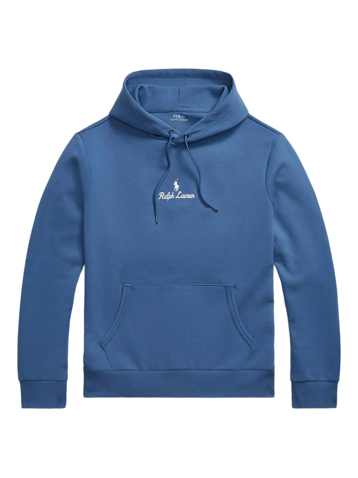 RALPH LAUREN Logo Double-Knit Hoodie Blue