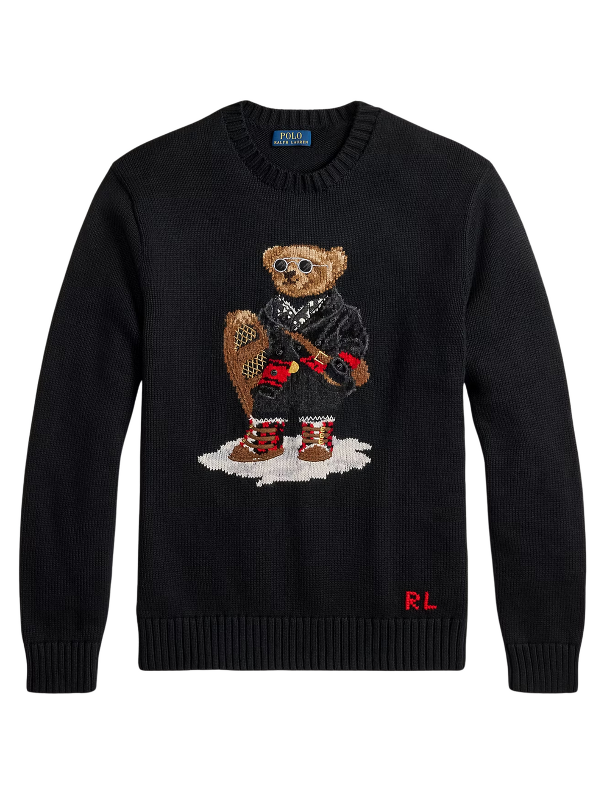RALPH LAUREN Polo Bear Embroidered Sweater Black