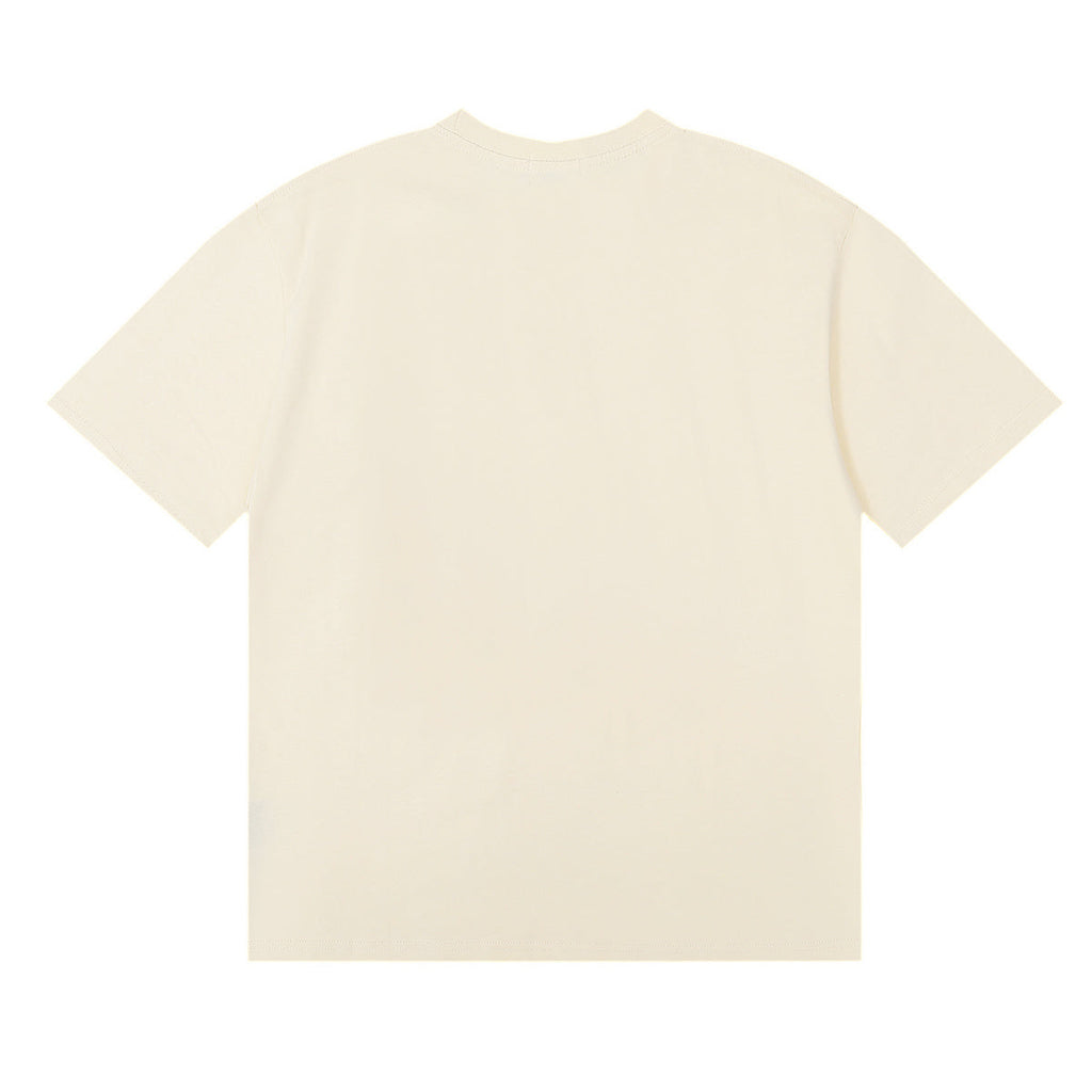 Rhude T-shirts Sardines Badge Printing Cotton Casual Short Sleeve Men and Women